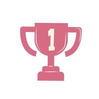 Win cup with first place in flat design. Basketball championship prize. illustration isolated. vector