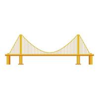 Bridge architecture in flat design. Suspension construction technology. illustration isolated. vector