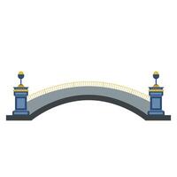 Bridge architecture in flat design. Classical arch construction with pillars. illustration isolated. vector