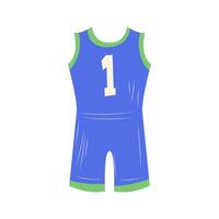 Basketball uniform in flat design. Shorts and top form for team player. illustration isolated. vector