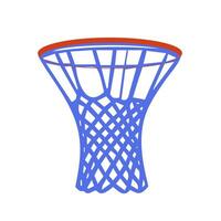 Basketball basket in flat design. Ring with net for playing ball game. illustration isolated. vector