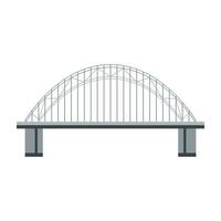 Bridge architecture in flat design. Rounded cable stay construction structure. illustration isolated. vector