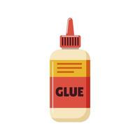 Glue in bottle in flat design. Sticky adhesive product for handcraft fix. illustration isolated. vector