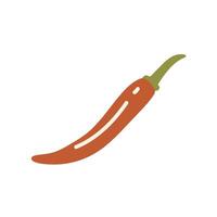 Red hot pepper in flat design. Chili or cayenne ingredient for spice. illustration isolated. vector