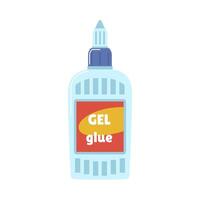 Gel glue in bottle with dropper in flat design. Sticky adhesive product package. illustration isolated. vector