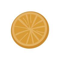 Orange slice in flat design. Ripe and juicy citrus fruit in cross section. illustration isolated. vector