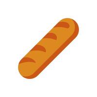 Bread or baguette in flat design. Bakery food product, white wheat pastry. illustration isolated. vector