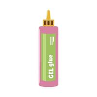 Gel glue in bottle with pipette in flat design. Sticky product supply. illustration isolated. vector