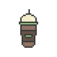 Cute pixel drink with retro look vector
