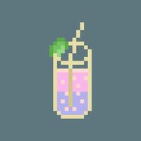 Sugary refreshment in pixel art vector