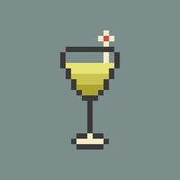 Retro-style drink in pixels vector