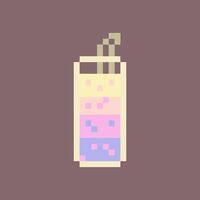 Retro pixel drink with charm vector
