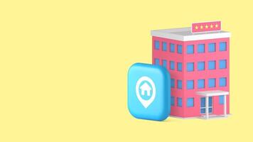 Hotel map location address navigation GPS direction pointer copy space banner illustration vector