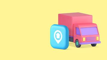 Delivery moving service map location address GPS tracking copy space banner illustration vector