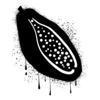 Grafiti pepaya hitam dengan cat semprot hitam vector