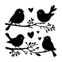 Bird Perched Silhouette Shape vector
