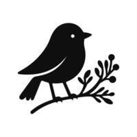 Sparrow Silhouette Simple Icon vector