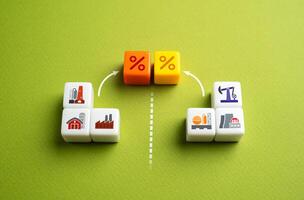 Tariffs and mutual protective duties in trade and economies. Protect local industries. Influence import export balance. Regulate foreign trade. Negotiation, retaliation, or trade disputes. photo