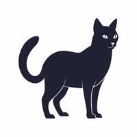Black Cat Silhouette Elegant Graphic Simple. vector