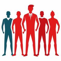 Teamwork Success Red and Blue Professional Business Team Illustration. vector