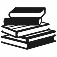 Professional Stack of Books Graphic Black and White. vector