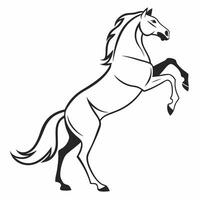 crianza caballo línea Arte elegante monocromo ecuestre diseño. vector