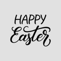 Happy Easter Elegant Hand Lettered Calligraphy Spring Greeting Card Design. vector