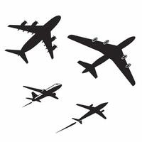 Airplane Silhouettes Set of Airplanes Jet, Passenger. vector