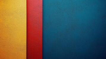 Colorful Textured Wall Combination in a Modern Artistic Setting Showcasing Yellow, Red, and Blue Hues photo