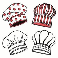 Chef Hats Graphics Polka Dot, Striped, Classic. vector