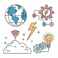 Global Network Innovation Cloud Computing, Energy. vector