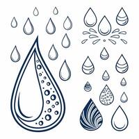 Water Drop Illustrations Elegant, Textured. vector