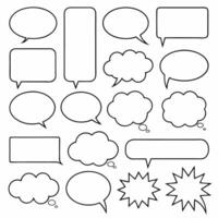 Professional Speech Bubbles 18 Outline Shapes. vector