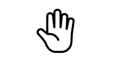 Bold Outline Hand Stop Gesture Icon vector