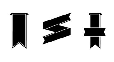 Set of Three Black Ribbon Banners vector