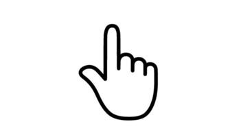 Bold Outline Hand Cursor Icon vector