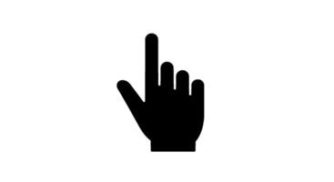 Monochrome Hand Click Icon, Index Finger Up vector