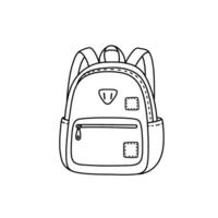 Outlined Mini Backpack with Patches vector