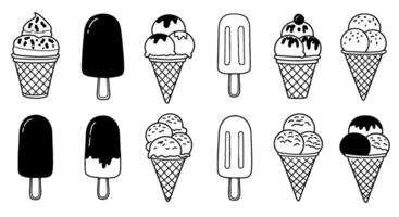 Ice Cream Icons Cones, Bars, and Variations vector