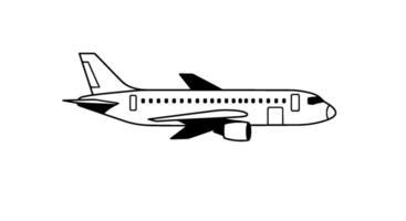 Simple Airplane Line Art Icon vector