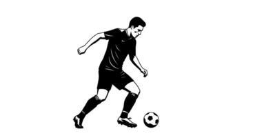Soccer Player Dribbling Silhouette vector