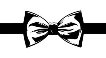 Monochrome Bow with Bold Black Band vector