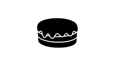 Monochromatic Icing Cake Icon vector