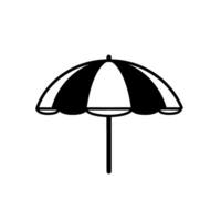 Monochrome Striped Beach Umbrella Icon vector