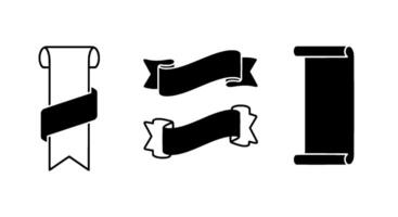 Scroll, Ribbon, and Banner Icons Set vector
