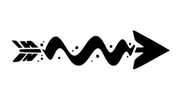 Abstract Arrow with Wavy Trail and Dots vector