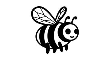 Monochromatic Cartoon Bee Illustration vector