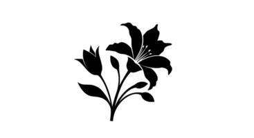 Lily and Tulip Silhouette Duo vector