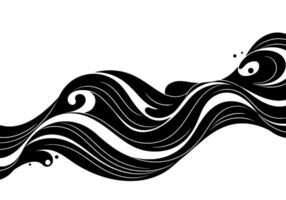 Abstract Black and White Wave Patternalt vector