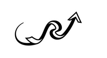 Abstract Wavy Arrow Ascent Design vector